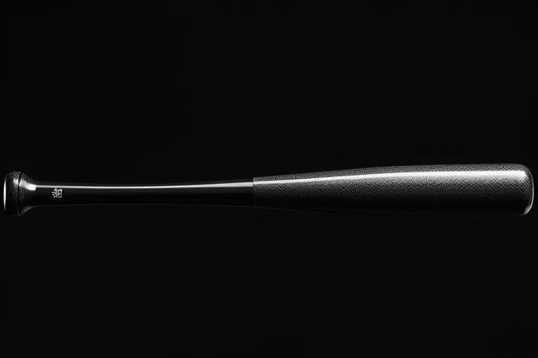 A sleek, black carbon fiber baseball bat from Aozora Movement