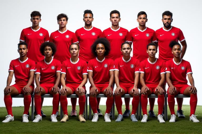 A soccer team wearing custom Aozora uniforms posing for a photo